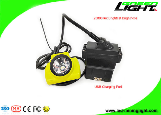 13600 MAh LED Miner Cap Lamp IP68 Waterdichte 25000 Lux mijnwerkerskoplamp