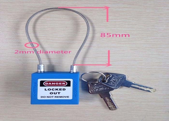 De Hangsloten van de veiligheidsuitsluiting 2 Mm-Roestvrij staalkabel 38 Mm * 45 Mm * 20 Mm-Grootte
