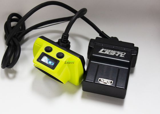 4.07W 14Ah Kabeld Led Mining Light IP68 Waterdicht 25000lux Impact Resistant Mining Cap Lamp met OLED-scherm voor Coal Gold Rock Mine