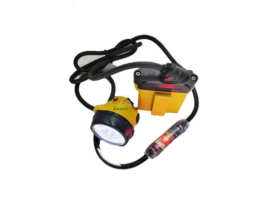 25000lux Led Mijnwerkers Veiligheidskoplamplamp 10.4Ah Oplaadbare SAMSUNG Batterij Mijnwerkerskoplamplamp met Knipperend Waarschuwingslicht