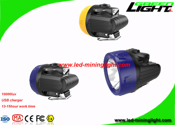 Lichtgewicht 10000 Lux Economic Coal Mining Headlamp met USB-Laders Hoge Lage Straal