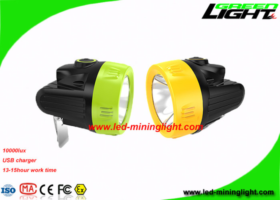 Lichtgewicht 10000 Lux Economic Coal Mining Headlamp met USB-Laders Hoge Lage Straal