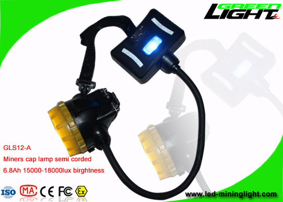 Semi Geribde Li van Mijnwerkershard hat light 6.8Ah - Ion Battery With 2 SMD-Achteruitrijlampen