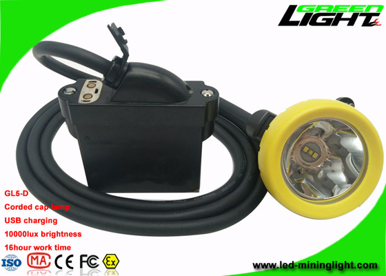 IP68 de mijnbouw GLB steekt Geribde 10000 Lux Brightness With Cable USB Ladend aan Steun