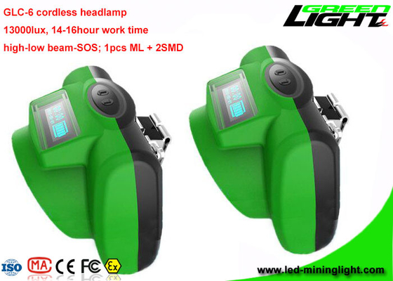 Van draadloze de Machtskoplamp HOOFDMijnwerkerslights waterproof high met Li - Ion Battery