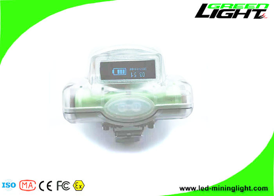 Transparante 13000 Lux Draadloze Led Mijnbouwlichten IP68 Waterdichte Cree Led Met OLED-scherm Mijnwerkerkoplamp