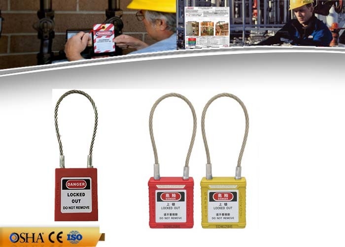 De Hangsloten van de veiligheidsuitsluiting 2 Mm-Roestvrij staalkabel 38 Mm * 45 Mm * 20 Mm-Grootte