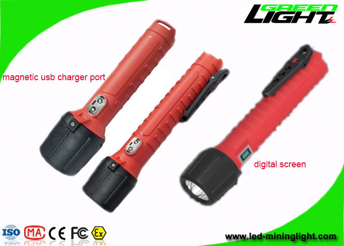 1300Lum LED zaklamp zaklamp USB oplaadbaar digitaal scherm IP68 anti-explosieve led zaklamp voor buiten